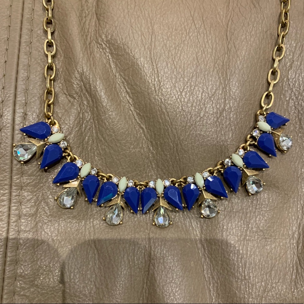 J. Crew Blue and Gold Necklace - Picture 2 of 2